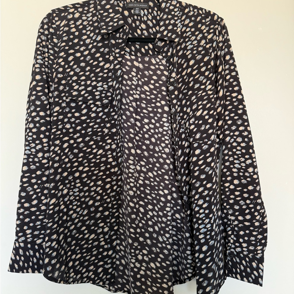 Black and White Patterned Women's Top